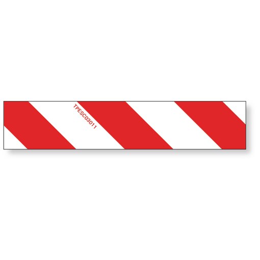 2 bandes balisage adhésives rouges et blanches (droite + gauche) classe 1